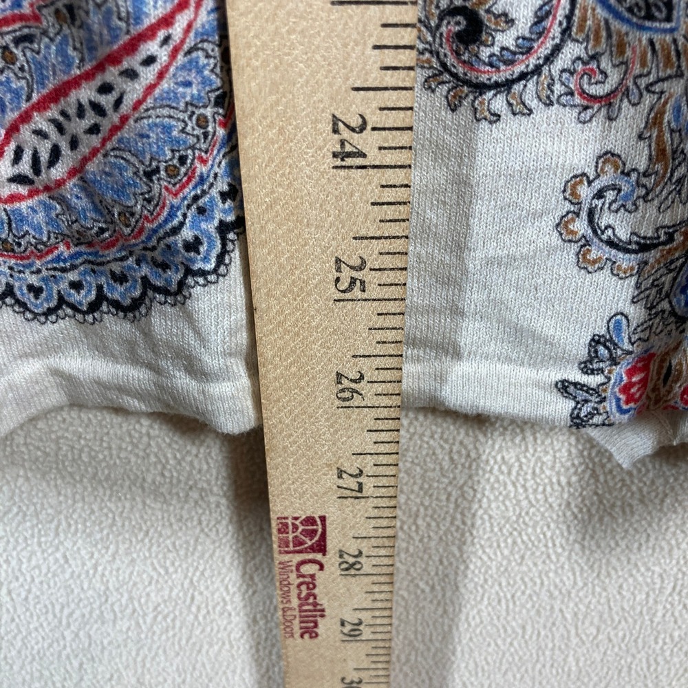 J. Jill Paisley Open Cardigan SP Ivory 3/4 Sleeve Lightweight Casual Neutral - Picture 3 of 7